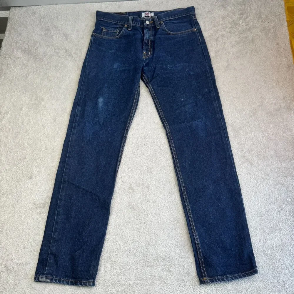 Levi's 501 Original Jeans Mens 32x32 Blue Denim Stretch Straight Leg Button-Fly